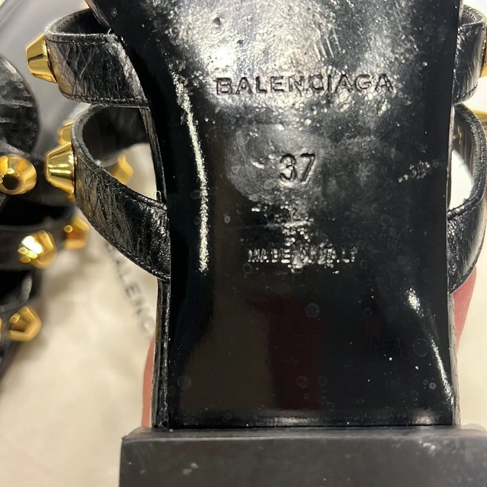 Balenciaga Grommet Sandal Black 37 - Picture 10 of 10